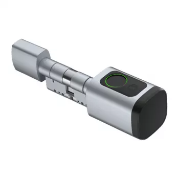 Cilindro de fechadura inteligente com impressão digital AVATTO SDL-V1-S90, perfil europeu ajustável de 90mm, prateado, Bluetooth e app Tuya, acesso sem chave, liga de zinco
