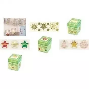 Autocolantes de Natal AVERY ZDesign em rolo, formas de letras, película transparente em relevo, 100 autocolantes 56825