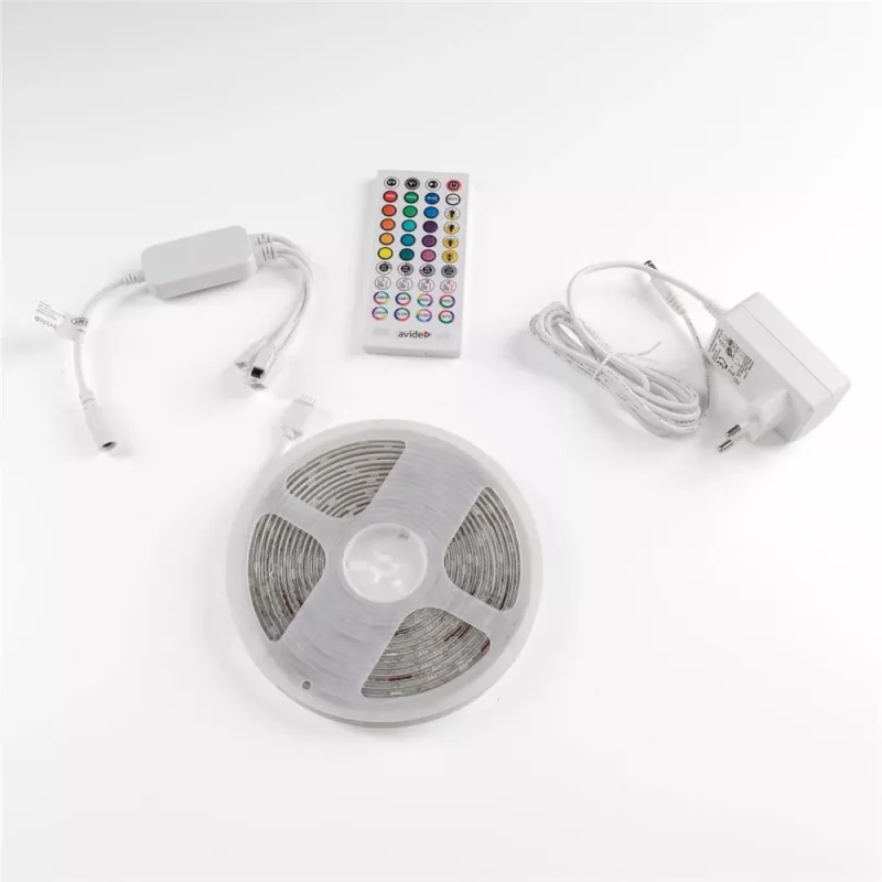 Avide Fita LED blister 12V 16W RGB 5m com comando IR