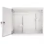 Caixa de parede em aço AWO-DVR-2 para DVR/NVR, 430 x 380 x 115 mm, cinzento (RAL 7035), fechadura com chave, IP20
