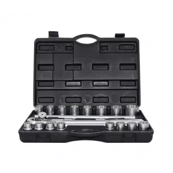 AWTOOLS Conjunto de chaves de caixa de 21 peças, encaixe 3/4 polegadas, 12 pontos, métrico, com catraca e mala
