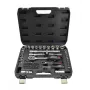 Conjunto de chaves de caixa AWTOOLS de 72 peças com encaixe de 1/2 polegadas e 1/4 polegadas BLACK LINE