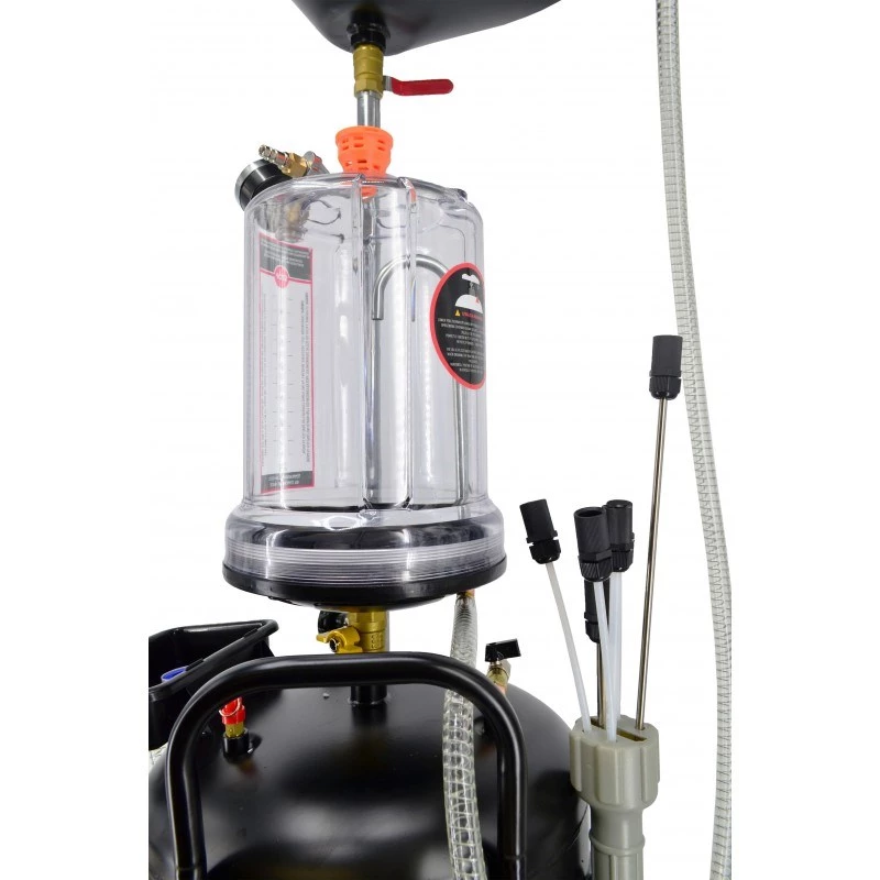 AWTOOLS AW10415BL Bomba de óleo rotativa manual para bidões de 200L, 20 L/min, ferro fundido, tubo de aspiração telescópico, 2 polegadas BSP