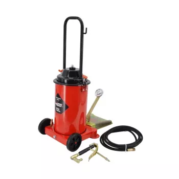AWTOOLS AW15944 bomba de ar de pé - 7 BAR / 100 PSI, manómetro analógico, cilindro em aço, dobrável