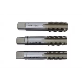 Conjunto de machos e cossinetes métricos AWTOOLS AW20266 de 20 peças M3-M12 | kit de roscagem HSS com chaves ajustáveis, pente de roscas e mala