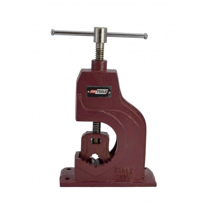 AWTOOLS AW24307 Torno 100 mm largura das maxilas ferro fundido base fixa com bigorna