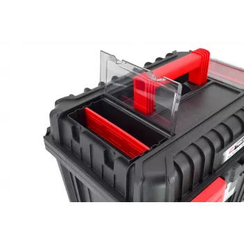 Caixa organizadora de ferramentas AWTOOLS AW30533BL 12 compartimentos com tampa transparente, preta