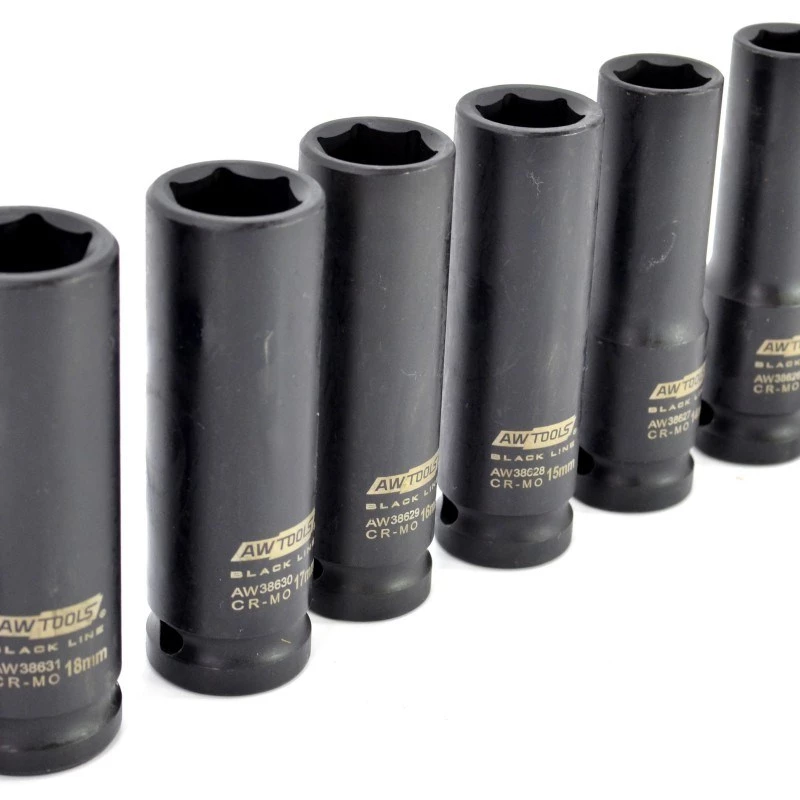 AWTOOLS AW38690BL Conjunto de chaves de caixa em cromo-vanádio com 172 peças, encaixes de 1/4