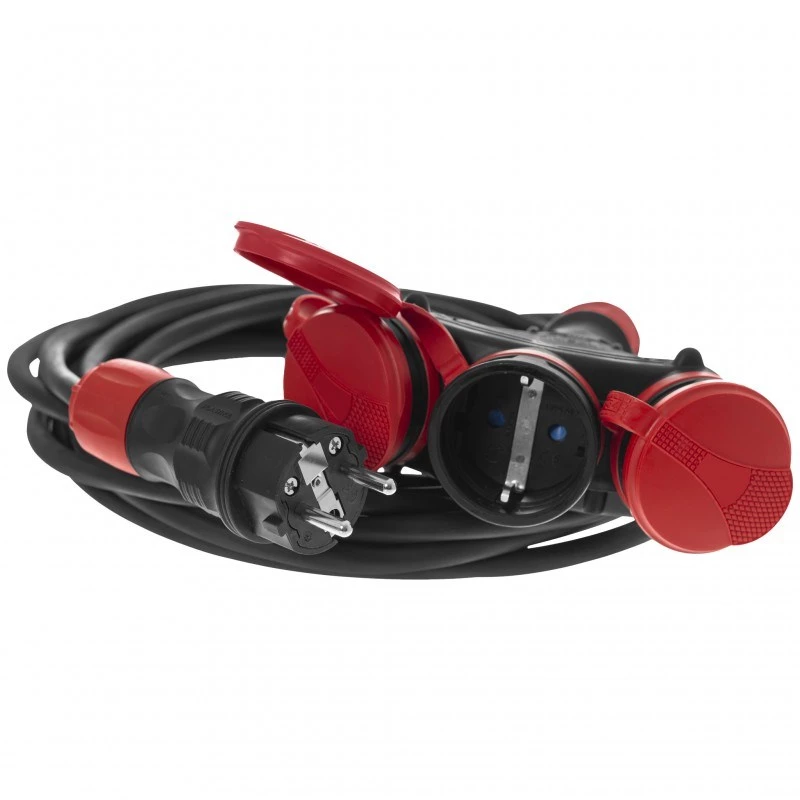 Extensão elétrica em tambor AWTOOLS AW70233 25m 4 tomadas com proteção contra sobreaquecimento