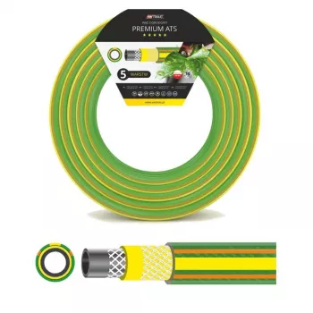 AWTOOLS AW70406 Mangueira de jardim 1/2 polegada x 50m 3 camadas PVC entrelaçado poliéster Verde