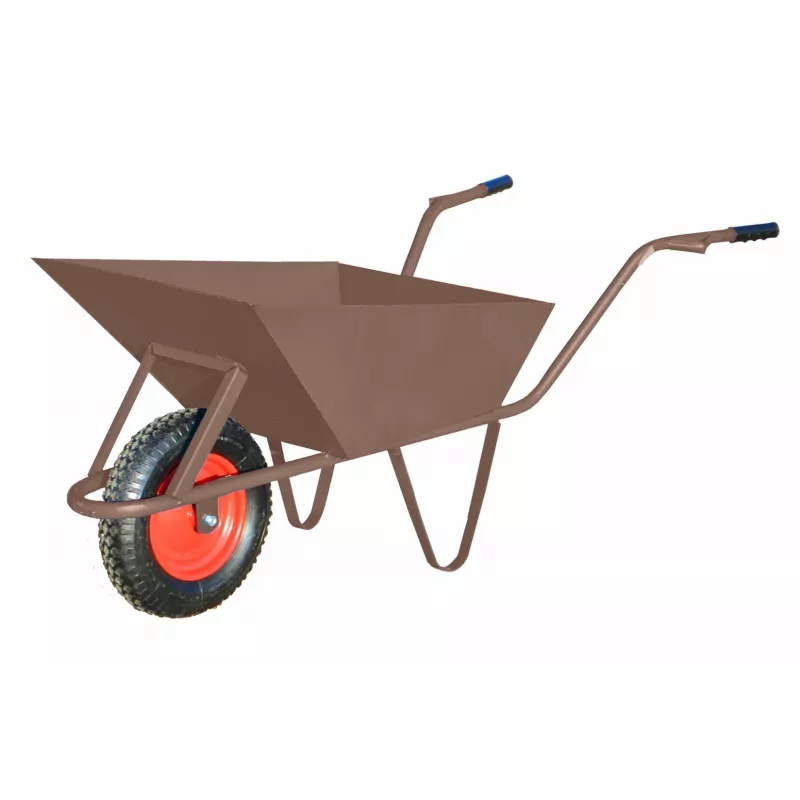 AWTOOLS Carrinho de mão de construção 85L 1,5mm Castanho com proteção de roda