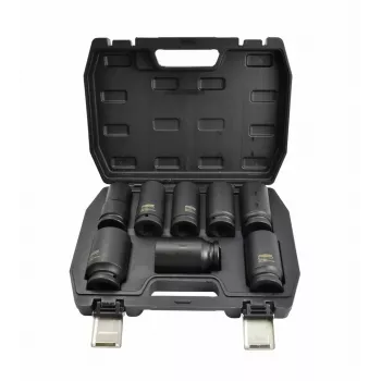 Conjunto de chaves de caixa AWTOOLS 3/4 polegadas 8 peças profundas longas 24-38mm Black Line