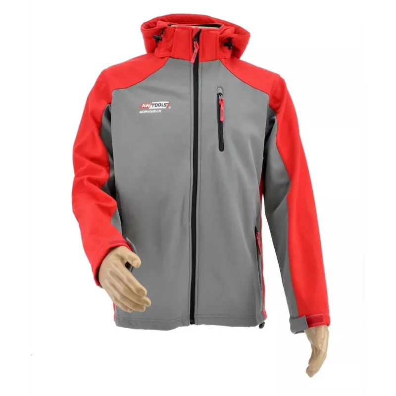 Casaco softshell sweatshirt AWTOOLS T4 vermelho-cinzento L
