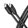 AXAGON BUCM-CM15AB cabo USB-C para USB-C 2.0, 1,5 m, PD 60 W, 3 A, entrançado – preto
