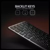Teclado AXAGON HMC-KB-CRL USB-C com hub 9 em 1, HDMI 4K, PD 100W, Gigabit Ethernet, leitor de cartões, preto
