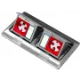 BACHMANN Mini Floor Box 2x3M – Caixa dupla de mesa e chão para módulos 45x45 mm, tampa basculante, cinzento