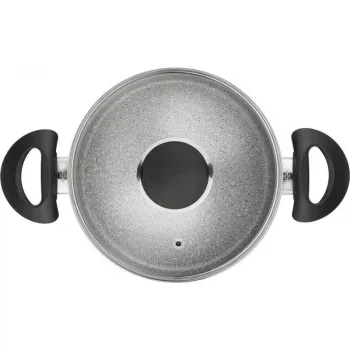BALLARINI Ferrara Frigideira 20 cm com fundo de 4 mm, revestimento antiaderente Titanium Mineralia, adequada para indução, cabo soft-touch