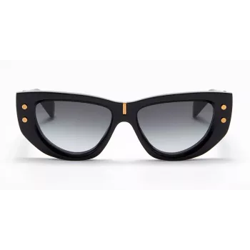 Óculos de sol de mulher Balmain BPS-151A-55 preto acetato cinzento lentes de policarbonato 55 mm