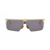 Óculos de sol BALMAIN unissexo BPS-147A-142 armação de acetato preta quadrada lentes de nylon cinzentas 43/27/147 mm
