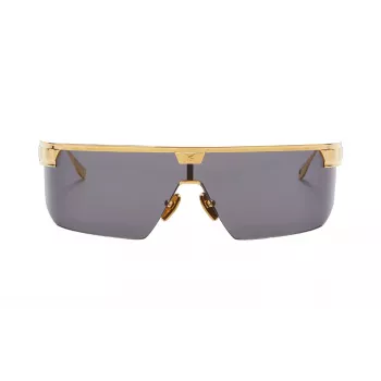 Óculos de sol BALMAIN unissexo BPS-147A-142 armação de acetato preta quadrada lentes de nylon cinzentas 43/27/147 mm