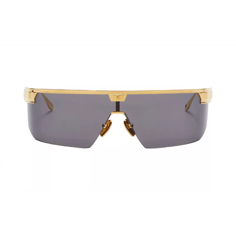 Óculos de sol BALMAIN unissexo BPS-147A-142 armação de acetato preta quadrada lentes de nylon cinzentas 43/27/147 mm