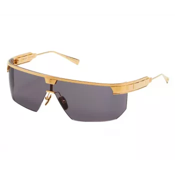 Óculos de sol BALMAIN unissexo BPS-147A-142 armação de acetato preta quadrada lentes de nylon cinzentas 43/27/147 mm