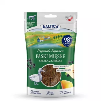 BALTICA Petiscos Regionais Tiras de carne pato com pera – guloseima para cães – 90 g