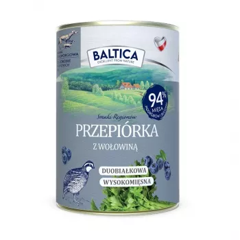 BALTICA Smaki Regionów codorniz com vaca comida húmida para cães 400g