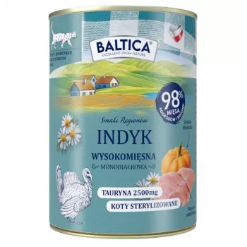 BALTICA Smaki regionów Turkey Mono - Alimento húmido para gatos - 400g