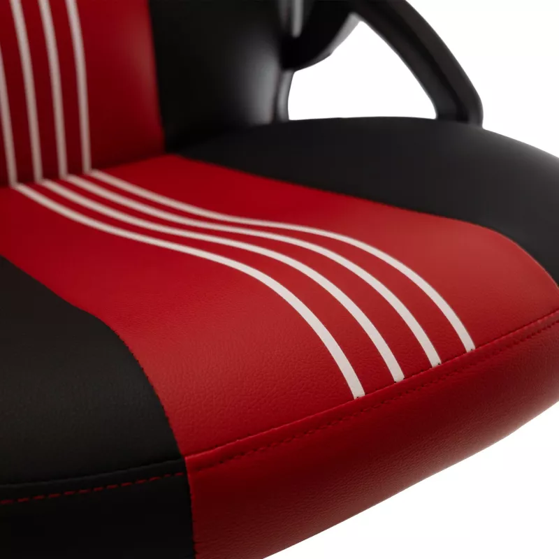Baracuda ABALONE-B/R cadeira gaming preta/vermelha – couro PU ergonómico, apoios de braços 2D, elevador a gás classe 4