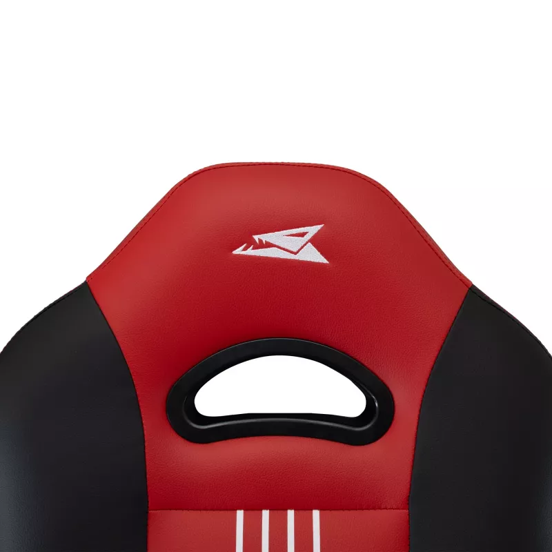 Baracuda ABALONE-B/R cadeira gaming preta/vermelha – couro PU ergonómico, apoios de braços 2D, elevador a gás classe 4