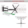 BARKAN BM343XL Suporte de parede para TV totalmente articulado para TVs de 13-65 polegadas, 4 dobradiças, braço extensível, Preto