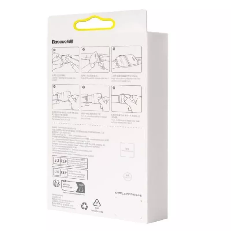 Película de proteção Baseus 41mm NanoCrystal para Apple Watch 7/8/9, pack de 2, transparente