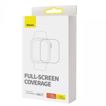 Película de proteção Baseus 41mm NanoCrystal para Apple Watch 7/8/9, pack de 2, transparente