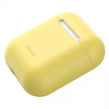 Baseus Apple Silica Series Capa de Silicone Ultra-fina para AirPods 1/2 Amarelo