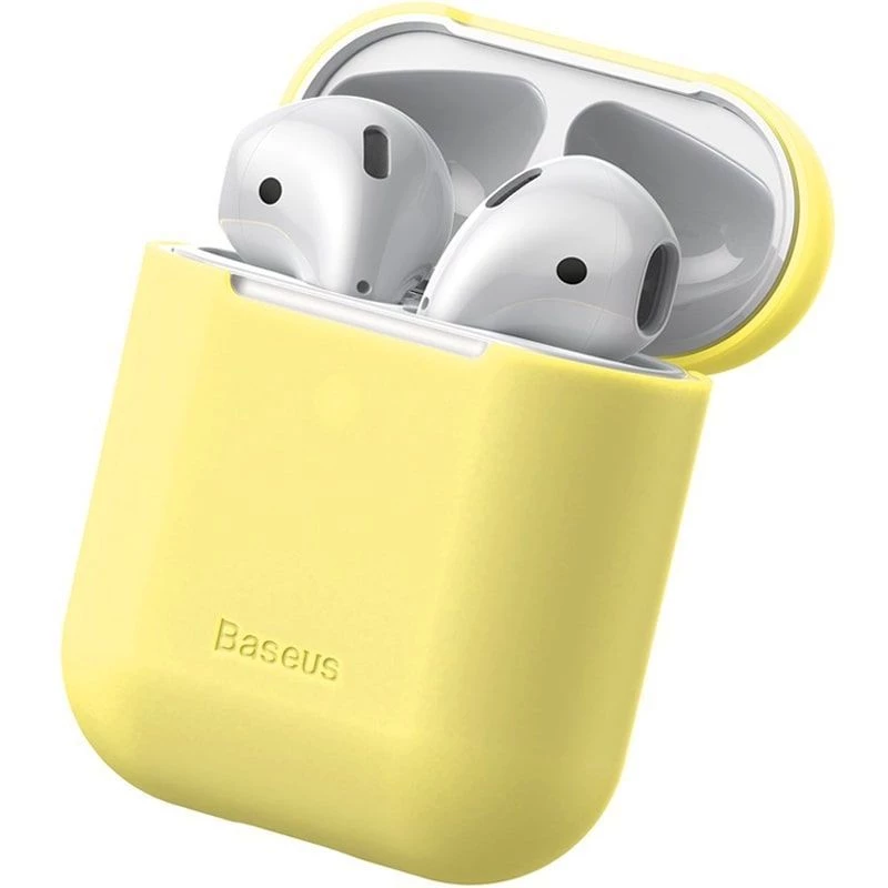 Baseus Apple Silica Series Capa de Silicone Ultra-fina para AirPods 1/2 Amarelo