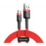 Cabo Baseus Cafule, trança de nylon robusta, USB / Micro USB QC3.0 2.4A 1M vermelho