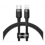 Baseus Cabo Cafule com trança de nylon USB-C para Lightning PD 18W QC3.0 1m preto