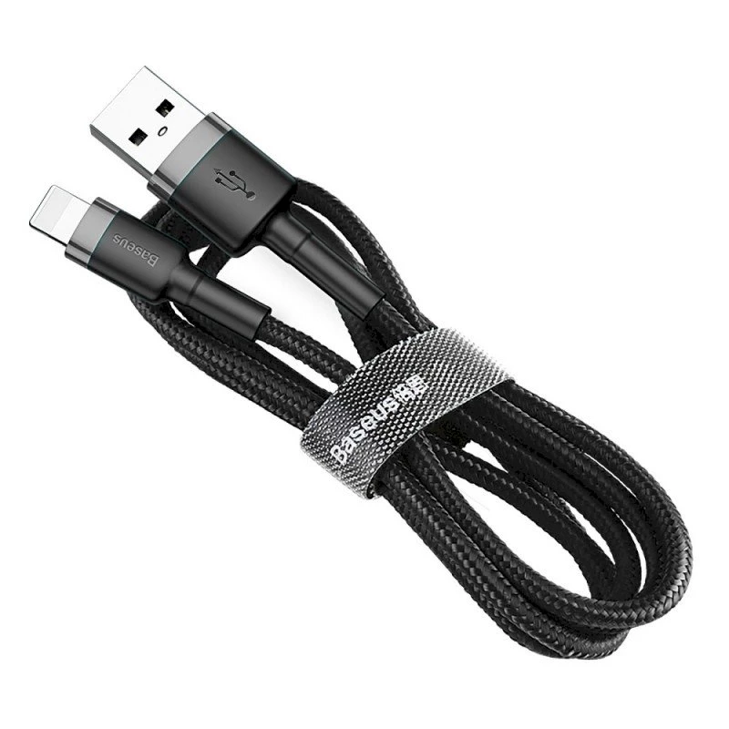 Cabo Lightning Baseus Cafule 2A 3m Dourado/Preto (CALKLF-RV1)
