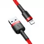 Cabo Lightning Baseus Cafule 2A 3m Vermelho/Preto (CALKLF-R09)