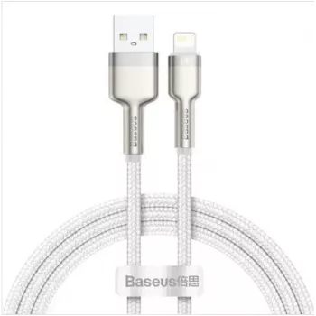 Cabo Baseus Cafule Metal USB-A para Lightning 1,0m 2,4A Branco
