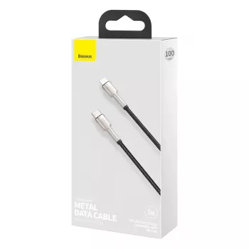 Baseus cabo USB-C para Lightning Cafule Series PD 20W 1m preto