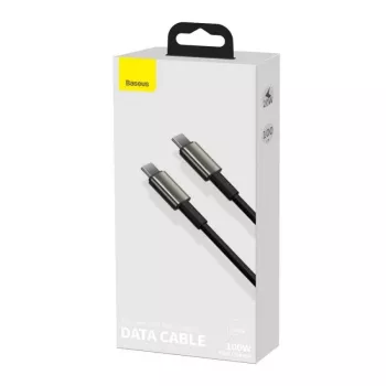 Baseus Tungsten Gold Cabo USB-C para USB-C, 100W, 1 m, preto