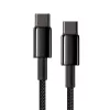 Baseus Tungsten Gold cabo USB-C para USB-C, 100W, 1 m, preto