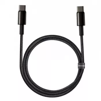 Baseus Tungsten Gold Cabo USB-C para USB-C, 100W, 1 m, preto