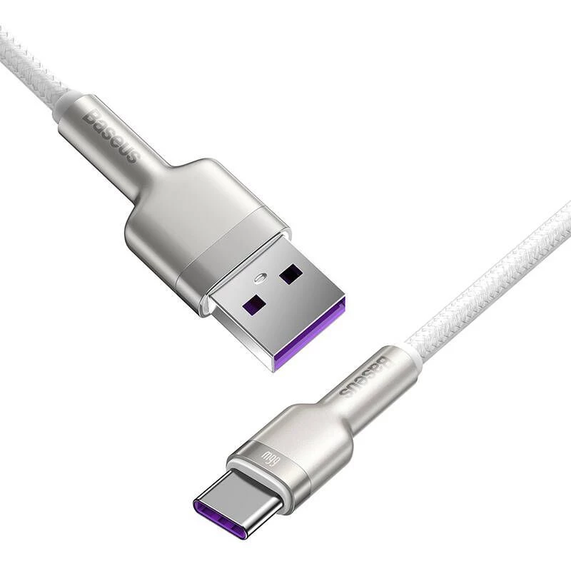Baseus Cabo Cafule USB-A para USB-C, 66W, 1m, branco