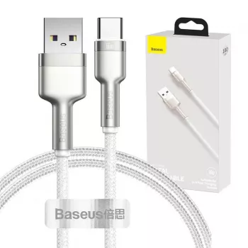 Baseus Cabo Cafule USB-A para USB-C, 66W, 1m, branco