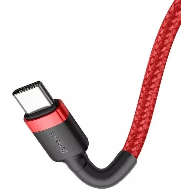 Baseus Cafule Cabo de carregamento rápido USB-C para USB-C PD 2.0 60W, 2m, vermelho (CATKLF-H09)