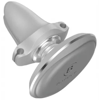 Suporte de telemóvel magnético para carro Baseus (saída de ar) 360 graus com clipe para cabo, prateado