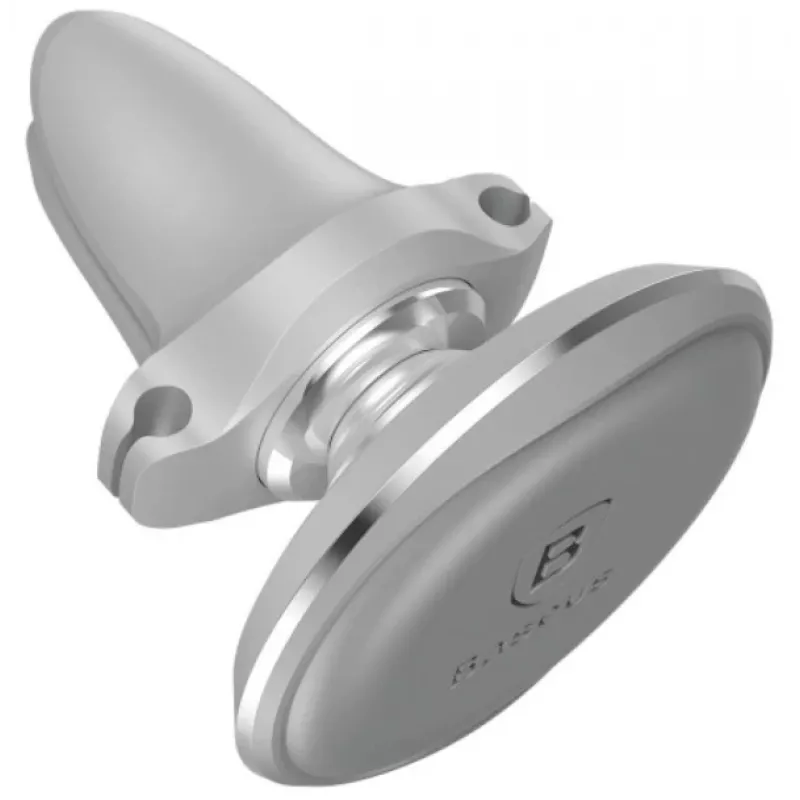 Suporte de telemóvel magnético para carro Baseus (saída de ar) 360 graus com clipe para cabo, prateado